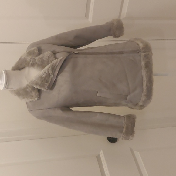 Zara Girl Faux Suede Fur Double Face Moto Jacket. Size 11/12 Girl. Size XSWomen - Picture 3 of 7